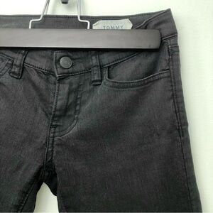 Ruched Tommy Hilfiger Pants Black Jeans Denim Stretch Super Skinny Full Length